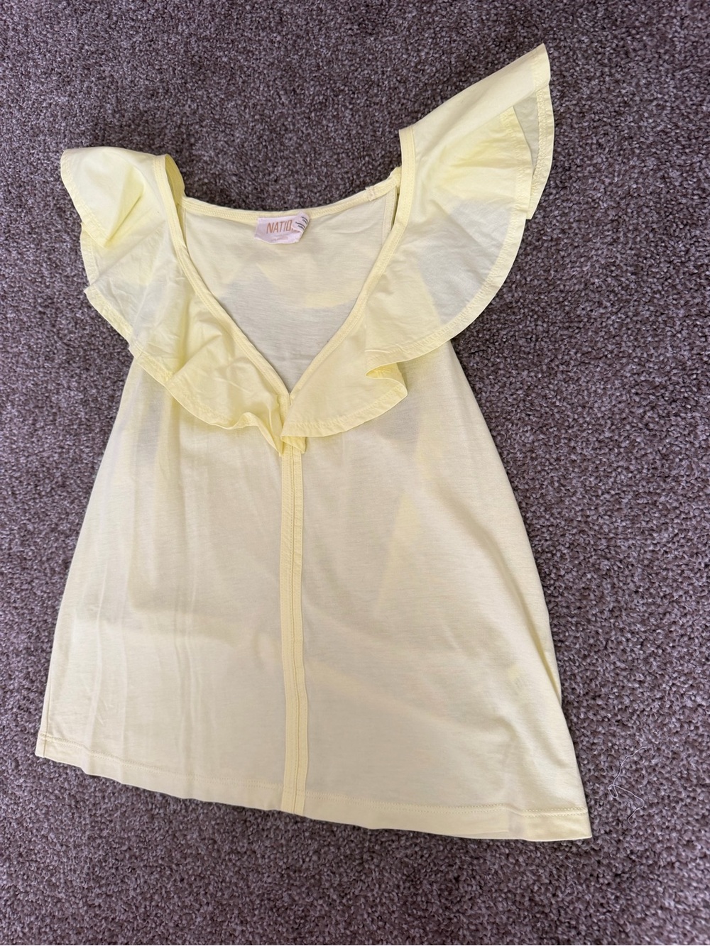 Nation LTD Pale Yellow Ruffle V-Neck Camisole - Picture 3 of 8
